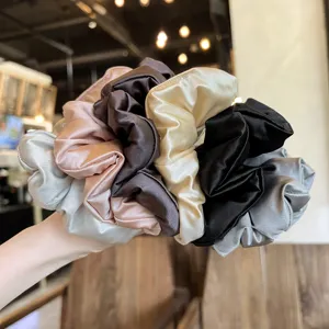 Satin Puffer Hair Scrunchie For Women Soft Elastic Hair Tie Elegant Ponytail Holder Casual Hair Accessories Daily Styling
