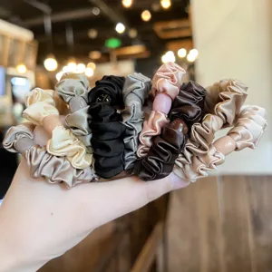 Minimalist Satin Hair Scrunchies Elastic Hair Bands Soft Ponytail Holder Hair Accessories For Women Daily Wear