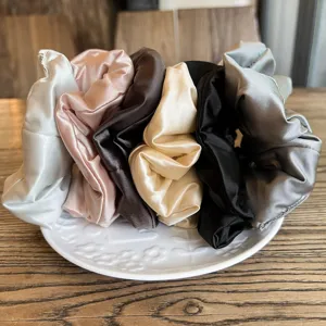 Satin scrunchies set, puffy hair ties, soft elastic ponytail holders for women and girls.
