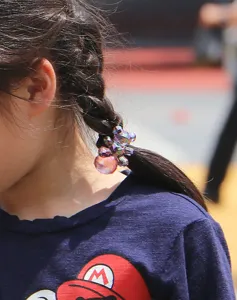 Chouchou cristal ours enfant avec haute élasticité accessoire cheveux dessin animé