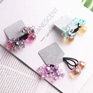 Chouchous cristal coloré ours élastiques cheveux mignons accessoires cheveux dessin animé