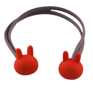 Leuke tekenfilm konijn haarband voor kinderen elastisch touw paardenstaart houder haaraccessoires.