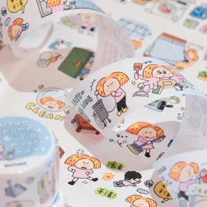Cute house chores themed washi tape for journaling, planner decoration, and DIY craft projects.