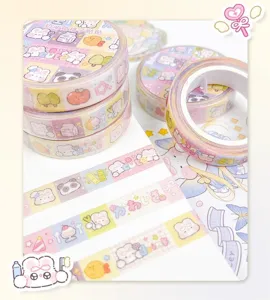 Cute washi tape decorative border sticker cream rabbit cartoon masking tape journaling craft