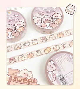 Cute Siamese cat washi tape set for journaling, scrapbooking, and decorative DIY crafts.