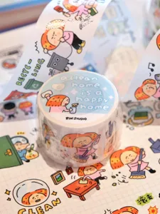 Cute house cleaning washi tape decorative sticker for bullet journal scrapbooking DIY crafts