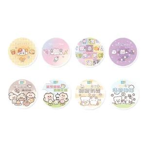 Cute cartoon rabbit and cat washi stickers set, aesthetic scrapbooking decorative tape elements.