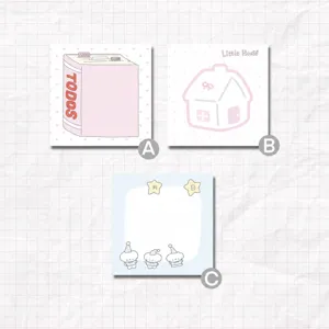 Korean Style Memo Pad Sticky Notes Cute Square Journal Decorative Notebook Tearable Paper Note Stationery Gift