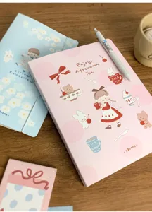 A5 cute cartoon loose-leaf binder notebook for stationery sticker collection and photo storage.