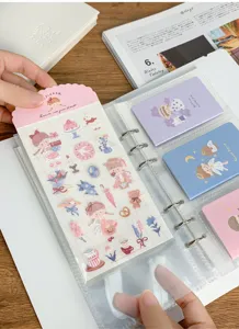 A5 loose-leaf sticker collection book and card storage album with cute illustration designs.