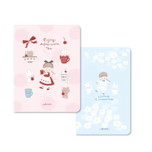 A5 cute sticker collection book notebook planner pink blue afternoon tea design cute stationery