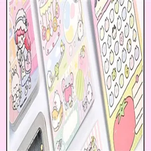 Conjunto de notas adhesivas de dibujos animados para diario y planificación escolar.