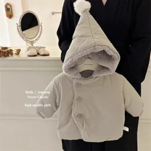 Girls fleece hooded winter coat cute warm thick padded jacket toddler winter outerwear apparel