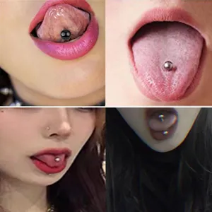 Edelstahl Körper Piercing Hantel Zungenring minimalistischer Mode Körperschmuck neu