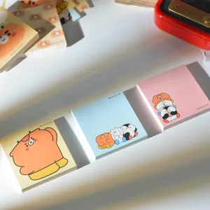 Cute Cartoon Animal Sticky Notes Memo Pads Square Aesthetic Stationery For Student Journaling Office Supplies