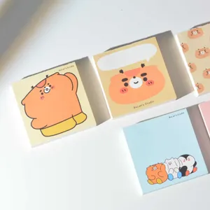 Cute cartoon sticky notes pad, original design memo paper for journaling and daily notes.