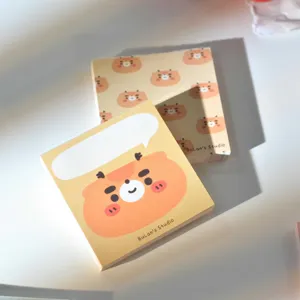 Cute cartoon bear memo pad sticky notes for journaling, daily planner and message writing.