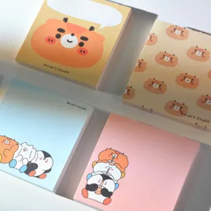 Cute sticky notes memo pads set for journaling stationery cute cartoon animal design papers