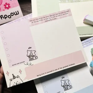 Cute 10x14cm memo pad cute dog illustration unsticky stationery paper notepad for daily notes