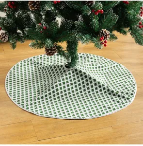 Pluche groen wit geruite kerstboom rok zachte vakantie basis mat decoratie voor boom