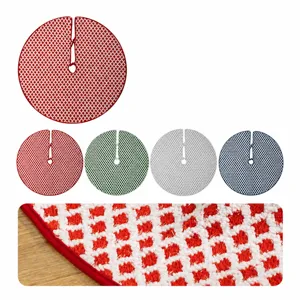 Kerstboomrok 90cm pluche ruitjespatroon feestelijk decor rood groen grijs 4 kleuren
