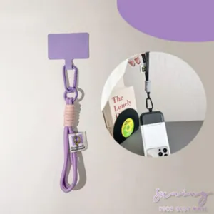 Solid color short anti-lost phone wrist strap trendy mobile lanyard keychain accessory