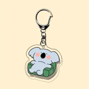 Cute acrylic koala keychain double-sided transparent cartoon animal bag charm pendant for students