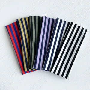 Retro contrast color striped wide headband elastic hair band for sports and washing face
