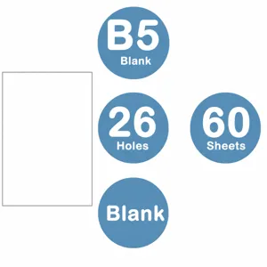 Vue detaillee du diagramme de specification de page interieure de carnet avec design vide et trous