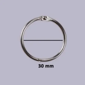 Détail de l'anneau de reliure en métal, anneau de livre ouvert de 30mm pour bureau.
