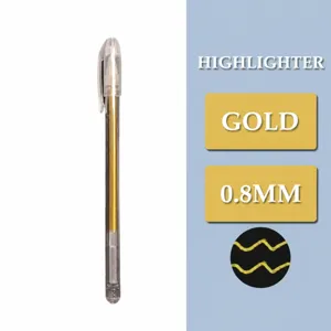 Penna Evidenziatore Oro 0.8mm Penna Gel Glitter per DIY Journaling Arte Studente Cancelleria