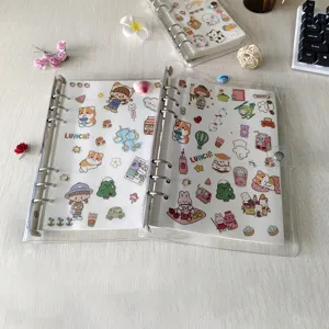Transparenter PVC Ringbuch Notizbuch Einband A5 A6 Tagebuch Planer Hülle ästhetische Schreibwaren