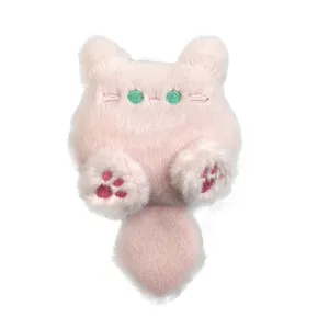 Joli pendentif en peluche chat rose poupée de dessin animé porte-clés sac à dos jouet mignon.