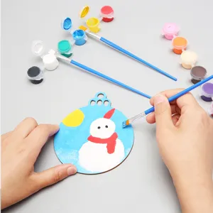 Παιδικό σετ ζωγραφικής σε ξύλο DIY με ακρυλικά χρώματα και πινέλα για καλλιτεχνικά έργα