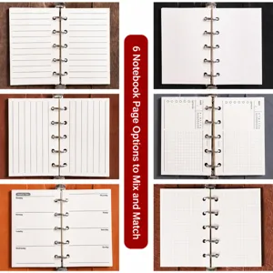 Mini carnet de notes à anneaux pages de recharge A8 M5 inserre papier journal