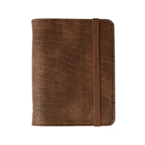 Mini carnet en cuir A8 M5 agenda de poche avec bande élastique et texture crocodile élégante