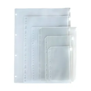 Plastic PP frosted translucent loose leaf binder folder planner storage pocket A4 A5 A6