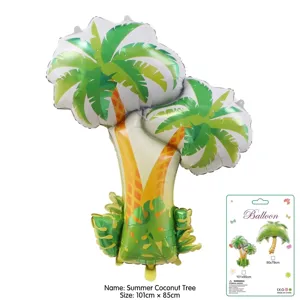 Summer tropical palm tree foil balloon for Hawaiian luau beach party decoration and supplies.