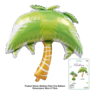 Palm tree foil balloon for summer beach party decorations, cute aluminum tropical tree balloon.
