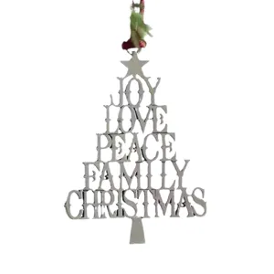 Christmas tree metal hanging ornament cutout festive decoration holiday party supply