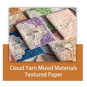 Cloud yarn mixed material paper handmade stationery aesthetic decorative DIY journaling paper.