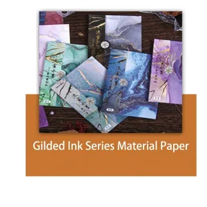 Gold foil ink series material paper detail shot for journaling and DIY crafts decor.