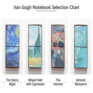 Van Gogh artistic bound portable notebook diary planner set with classic oil painting cover.