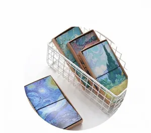 Creative Van Gogh art notebook with elastic band, portable leather planner and diary.