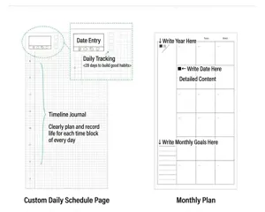Classic portable planner notebook with daily schedule and monthly layout pages.