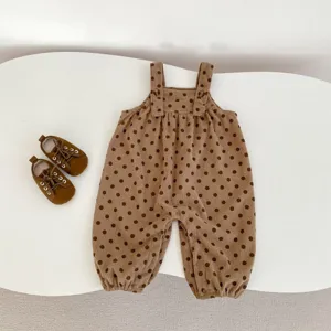 Carina tutina in velluto a coste per neonato con pois e scarpe abbinate per bimbi