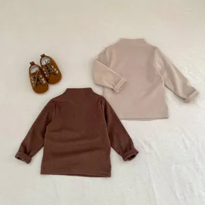 Set maglietta manica lunga collo alto neonato con scarpe morbide carine, comodo.