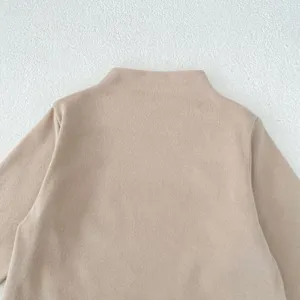 Top bambino manica lunga collo alto a coste maglia lavorata comodo abbigliamento autunno