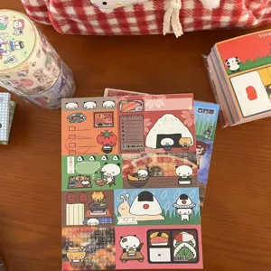 Japanische Vintage Haftnotizen Notizblock süße Katze Reisbälle Planer Scrapbooking Material Papier