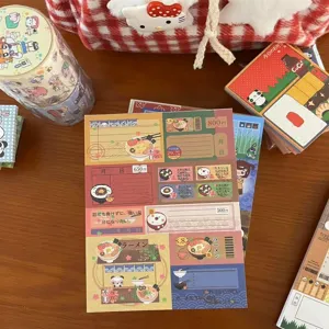 Retro japanischer Ramen Notizblock Journaling Collage Material abreißbarer Zettel für Bastelarbeiten